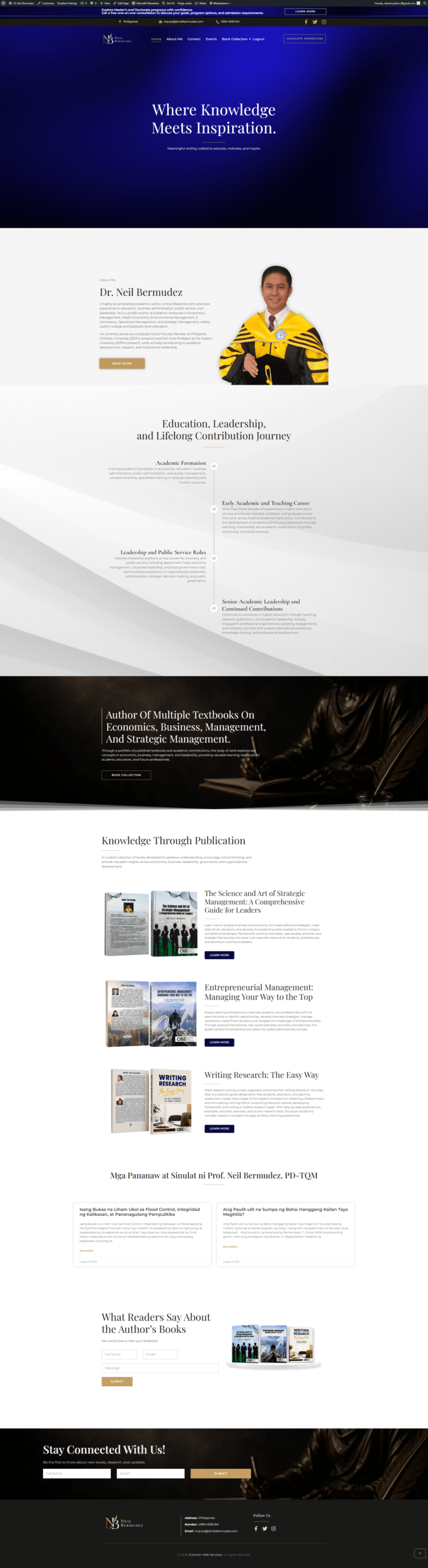 Full homepage of the Dr. Neil Bermudez website